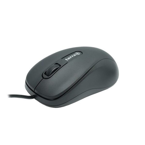 TERRA Mouse 1500 Corded Usb Black 3-Toetsen, Symmetrisch, Met Kabel, 1,80M