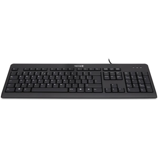 TERRA Keyboard 1500 Corded [Us/Eu] Usb Black Copilot Qwerty, 105 Toetsen, Met Kabel, 1,80M