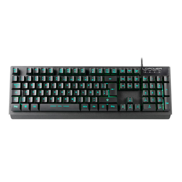 LC-Power LC-KEY-4B-LED Beleuchtete LED-Tastatur DE, USB, schwarz