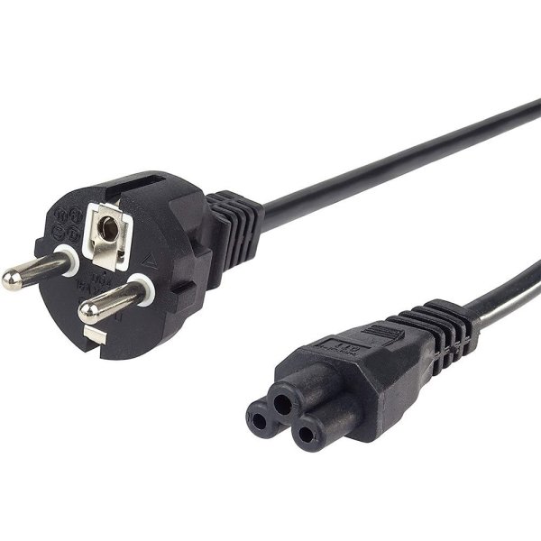 Kabel Netz 3 Pol. Schuko -> Kleeblatt Stecker Gerade 0,6M